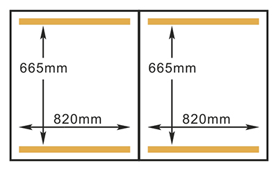 Kammergröße der Vakuumverpackungsmaschine HVC-820S/2B