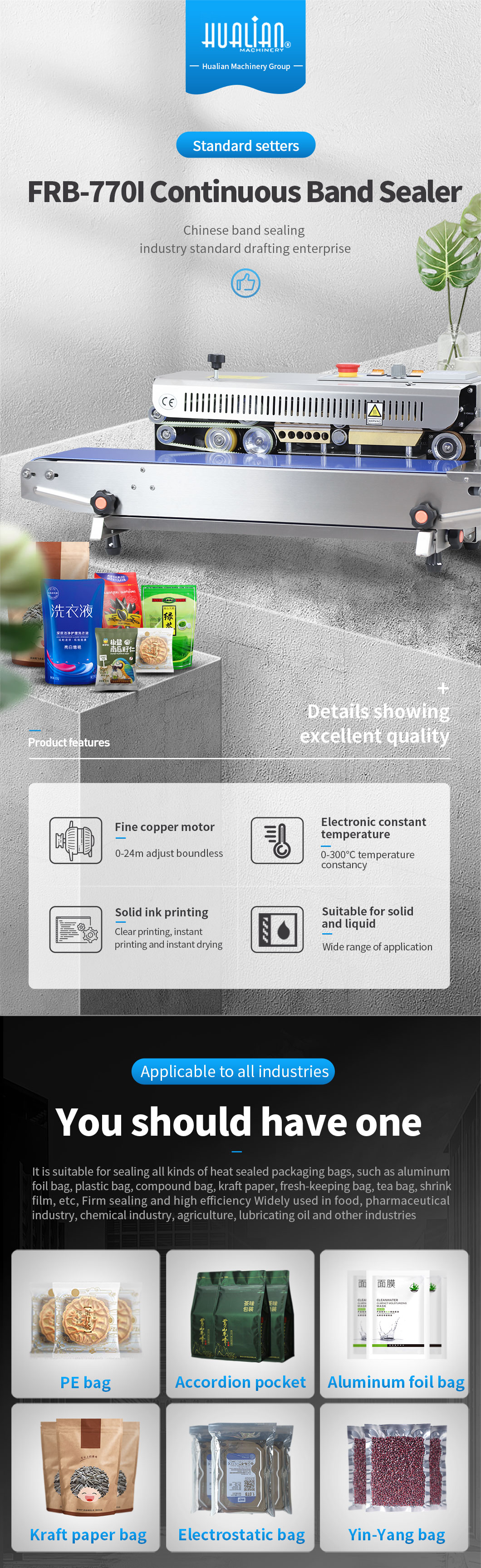 Lebensmittel kontinuierliche Bandversiegelung