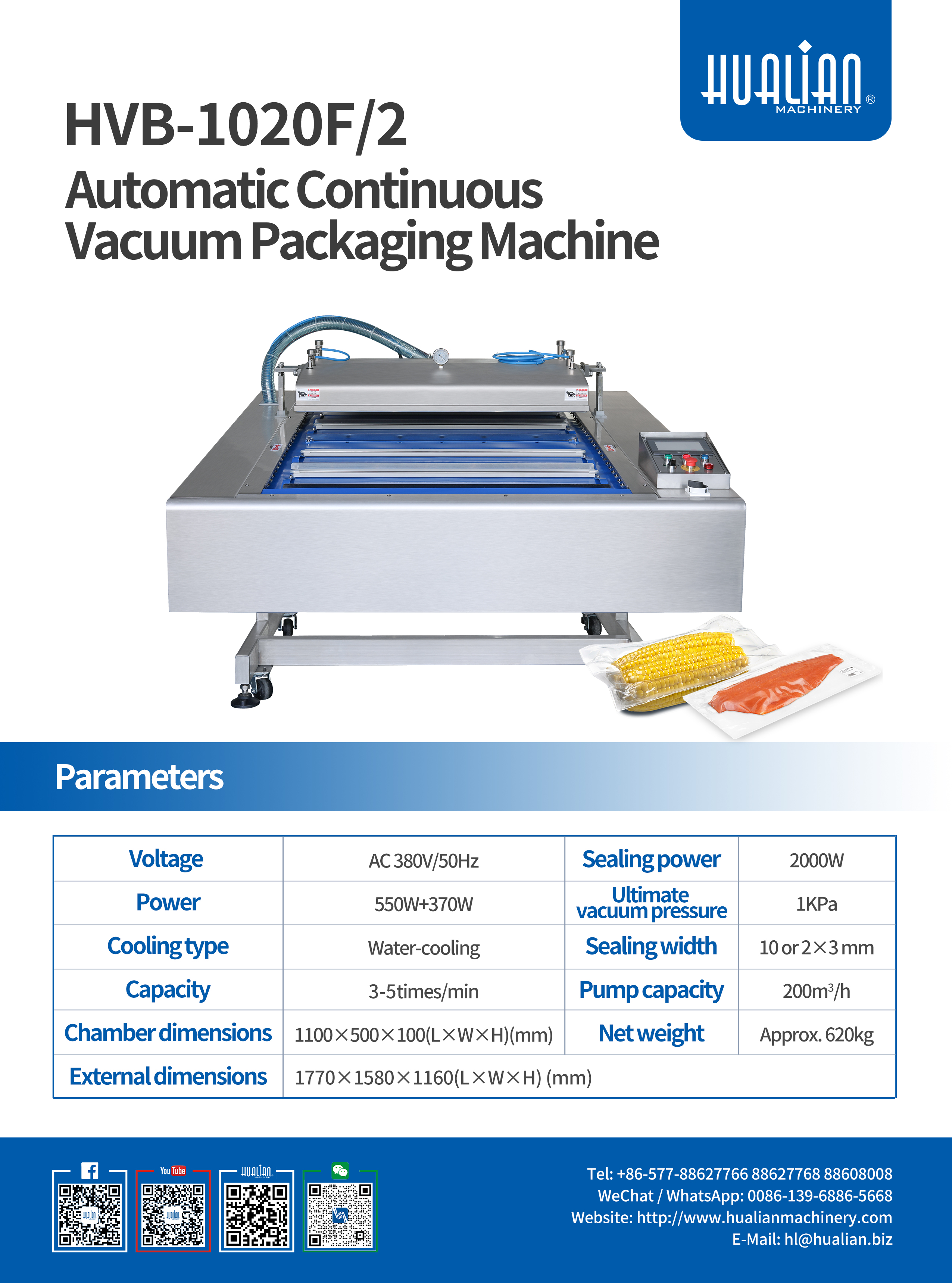 Automatische kontinuierliche Vakuumverpackungsmaschine von Hualian