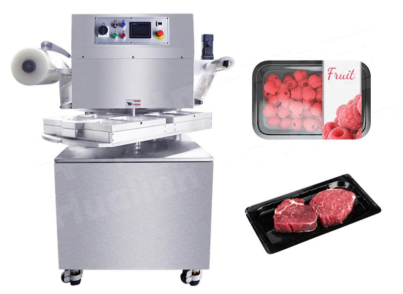 Tray-Vakuumverpackungsmaschine f&uuml;r Lebensmittel 