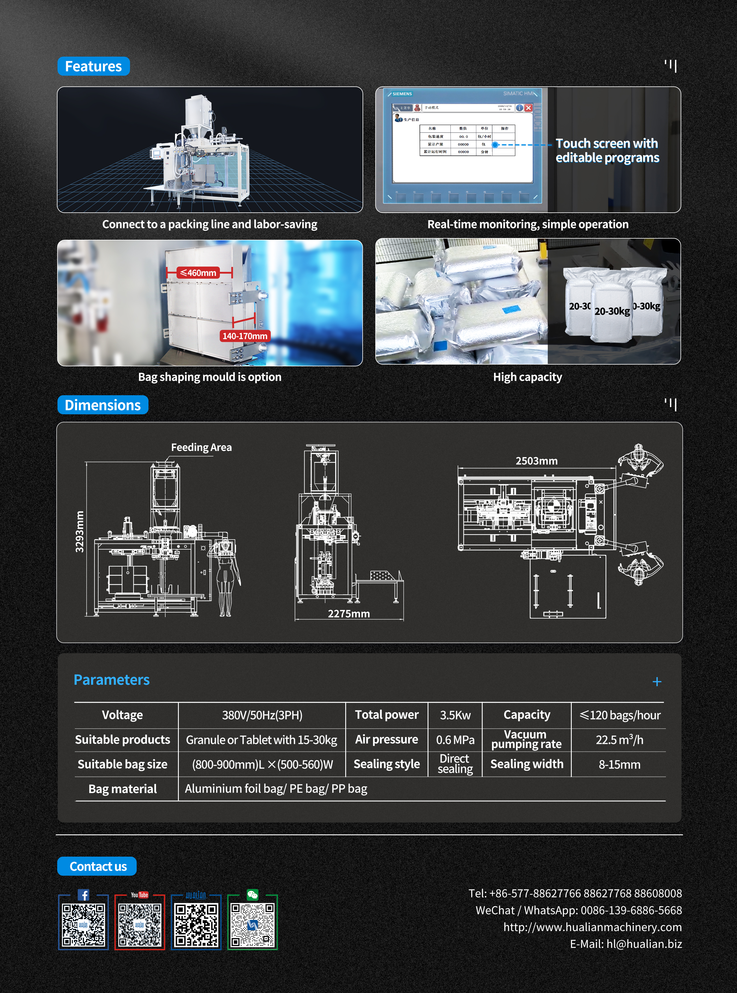 ZSG-400DSQF Automatische Vakuumiermaschine zum Platzieren von Beuteln