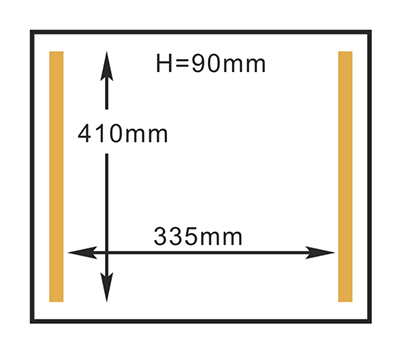 Kammergröße der Vakuumverpackungsmaschine HVC-410T/2A